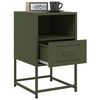 vidaXL Bedside Cabinet Olive Green 36x39x60.5 cm Steel
