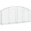 vidaXL Arched Gabion Basket 200x30x80/100 cm Galvanised Iron