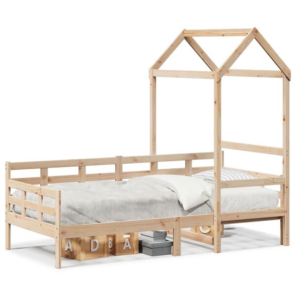 vidaXL Day Bed with Roof without Mattress 90x200 cm Solid Wood