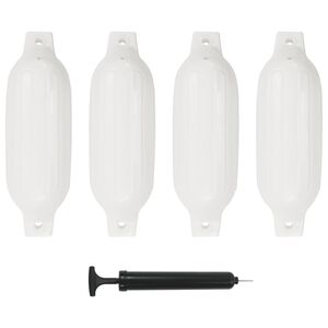 vidaXL Boat Fenders 4 pcs White 41x11.5 cm PVC