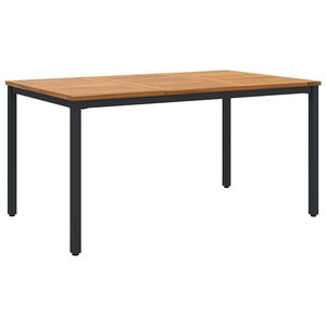 vidaXL Outdoor Table Natural and Black 150 x 90 x 75 cm