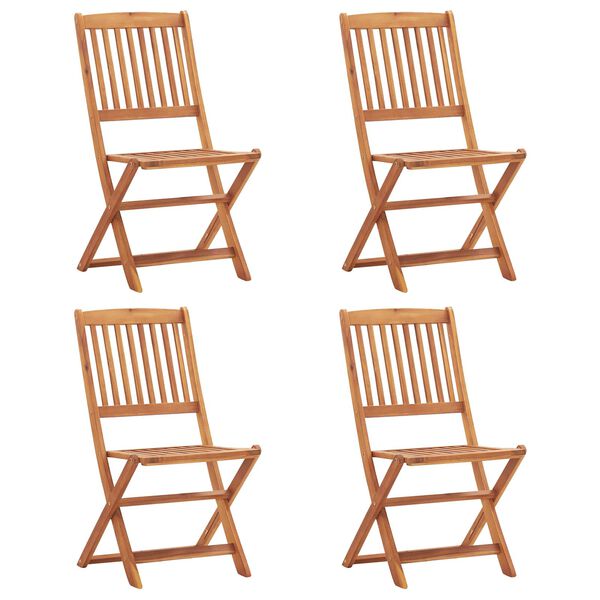 vidaXL Chair Folding Brown Acacia Wood