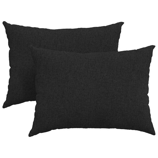 vidaXL Sofa Pillows 2 pcs Black 70 x 50 cm Fabric