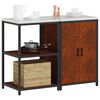 vidaXL Kitchen Storage Set with Shelf 2 pcs Rusty Weathering Steel
