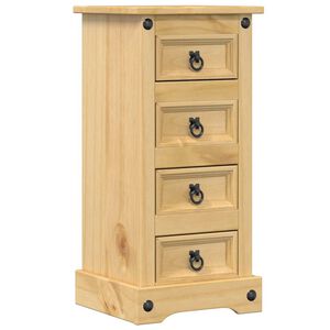 vidaXL Bedside Cabinet "Corona" 35x32,5x74 cm Solid Wood Pine