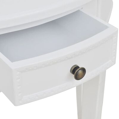 vidaXL Console Table with Drawer Half-round White