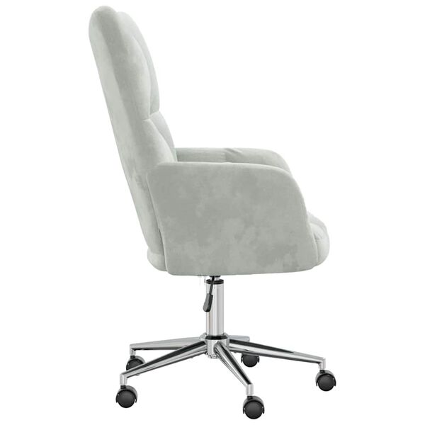 vidaXL Relaxing Chair with Wheel Light Grey 62 x 68.5 x 105 cm Velvet