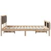 vidaXL Bed frame Brown and taupe 140 x 200 cm Solid pine wood