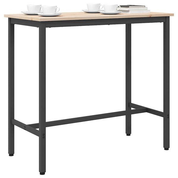 vidaXL Table Natural 100 x 50 x 91 cm Engineered Wood and Steel