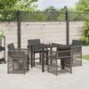 vidaXL Garden Dining Set 5 pcs Grey Poly Rattan