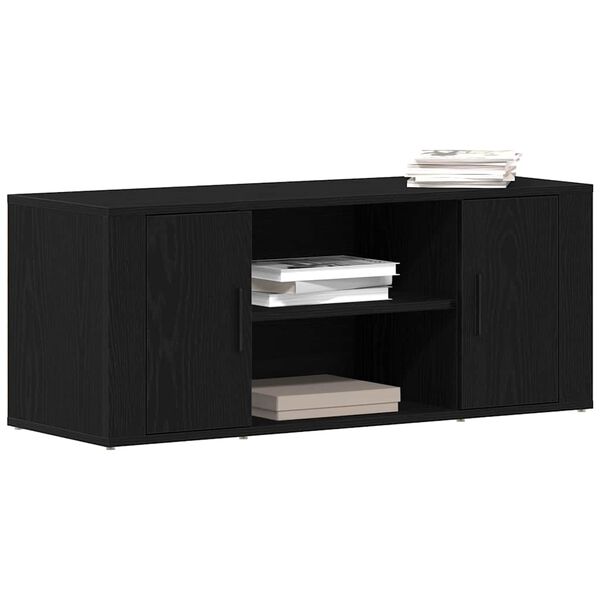 vidaXL TV Cabinet Black oak 100 x 35 x 40 cm Engineered wood
