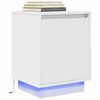 vidaXL Bedside Cabinet with LED Lights&nbsp;White 38x34x50 cm