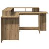 vidaXL Desk with LED Lights Artisian Oak 152x152x91 cm Engineered Wood
