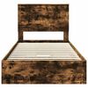 vidaXL Storage Bed with Drawer Smoked Oak 100 x 200 cm Engineered Wood
