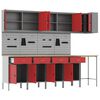 vidaXL Work Cabinet Set with Drawer with Shelf 12 pcs Red and Grey