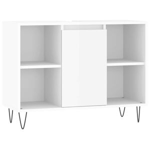 vidaXL Bathroom Cabinet High Gloss White 80x33x60 cm Engineered Wood
