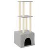 vidaXL Cat Tree with Sisal Scratching Posts Light Grey 133.5 cm