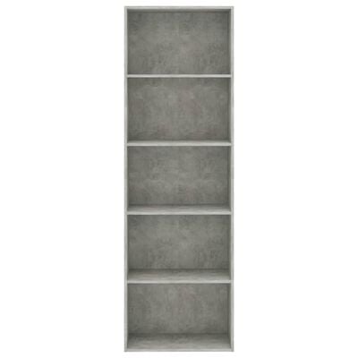 vidaXL 5-Tier Book Cabinet Concrete Grey 60x30x189 cm Engineered Wood