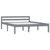 vidaXL Bed Frame without Mattress Grey Solid Pine Wood 140x200 cm