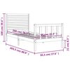 vidaXL Bed Frame without Mattress White 90x200 cm Solid Wood Pine