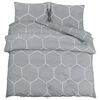 vidaXL Duvet Cover Set Grey and White 200x200 cm Cotton