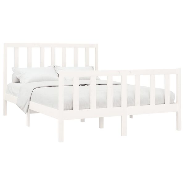 vidaXL Bed Frame without Mattress White 160x200 cm Solid Wood Pine