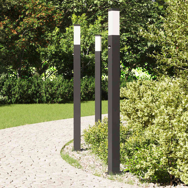 vidaXL Bollard Lights with Sensor 3 pcs 110 cm Black IP44