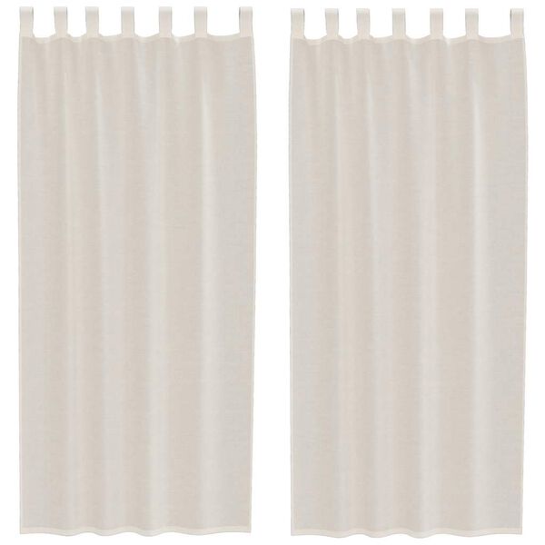vidaXL Voile Curtains with Tab Top 2 pcs Cream
