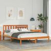 vidaXL Bed Frame with Headboard Wax Brown 140 x 190 cm Solid Pine Wood