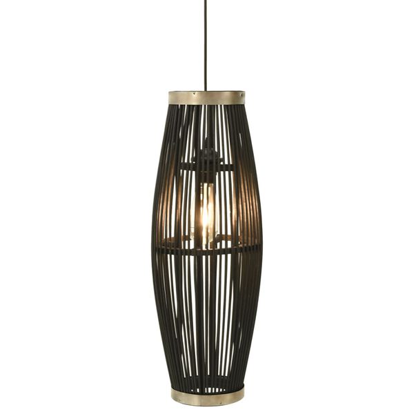 vidaXL Pendant Lamp Black Willow 40 W 27x68 cm Oval E27