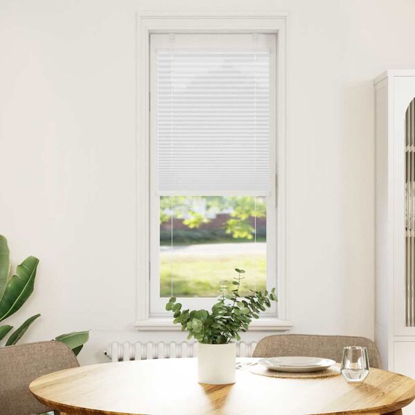 vidaXL Pleated Blind White 45x150 cm Fabric Width 44.4 cm Polyester