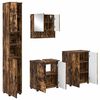 vidaXL Bathroom Furniture Set 4 pcs Smoked Oak Engineered wood & Metal