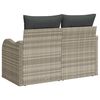 vidaXL Garden Sofa Light Grey 121 x 62 x 69cm Poly Rattan
