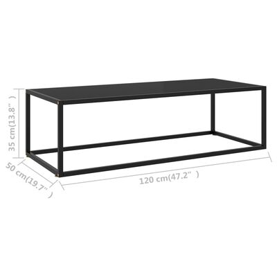 vidaXL Coffee Table Black with Black Glass 120x50x35 cm
