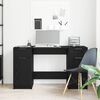 vidaXL Desk with Drawer Black Oak 133 x 50 x 75 cm Engineered Wood