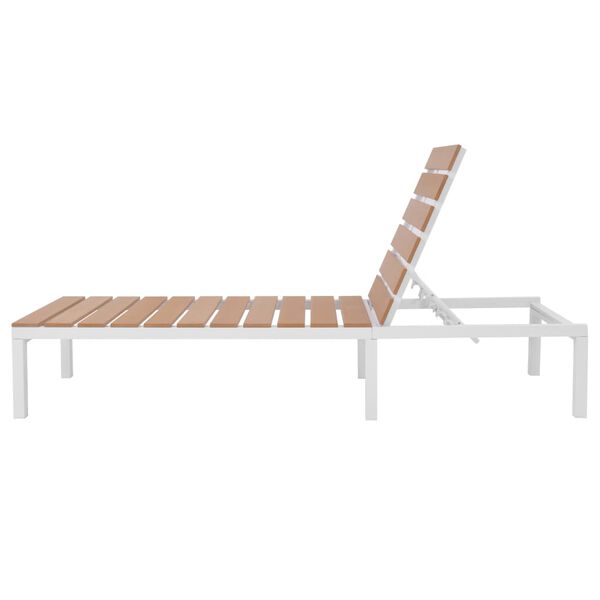 vidaXL Sun Lounger Aluminium and WPC Brown