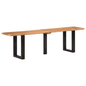 vidaXL Bench 160 cm Solid Wood Acacia and Steel