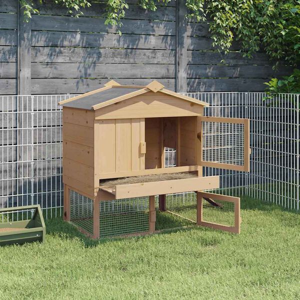 vidaXL Chicken Coop Brown 75 x 60 x 89 cm Solid Pine Wood