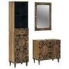 vidaXL Bathroom Furniture Set 3 pcs Brown Solid Mango Wood
