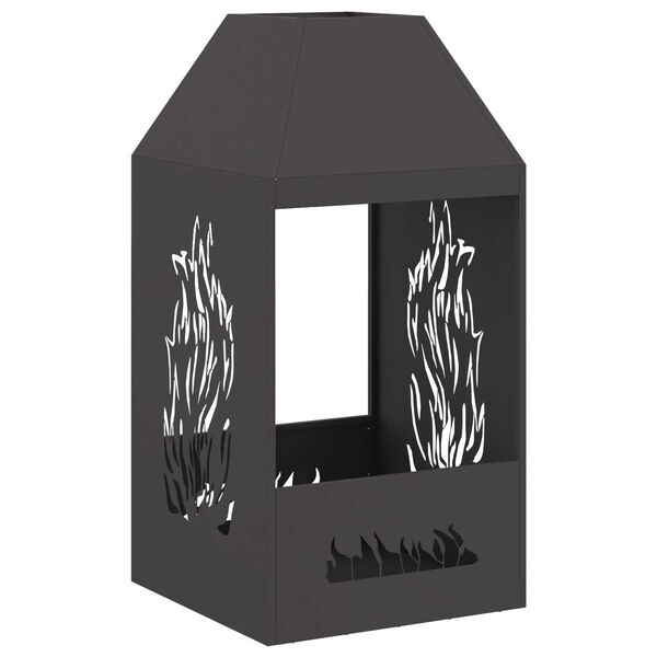 vidaXL Fire Pit Black 50 x 50 x 100 cm Steel