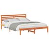 vidaXL Bed Frame with Headboard Wax Brown 160 x 210 cm Solid Pine Wood