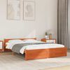 vidaXL Bed Frame with Headboard Wax brown 160 x 200 cm Solid pine wood