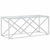 vidaXL Coffee Table 110x45x45 cm Stainless Steel and Glass