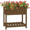 vidaXL Planter with Shelf Honey Brown 82.5x54x81 cm Solid Wood Pine