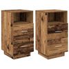 vidaXL Bedside Cabinets 2 pcs with 2 Drawers Old Wood 36x36x68 cm