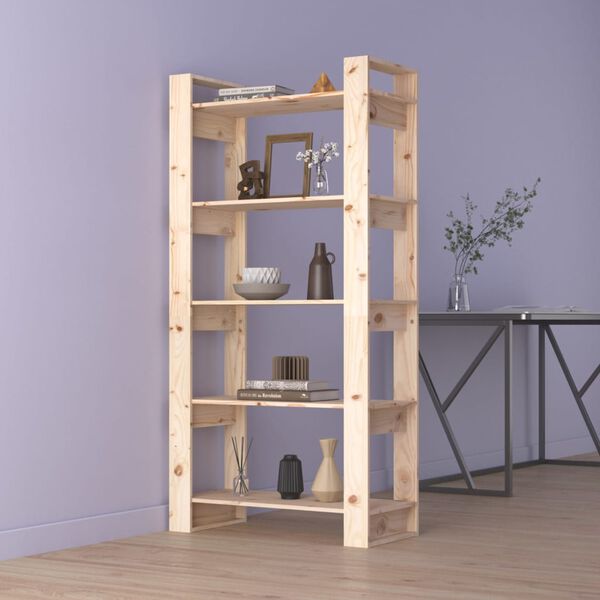 vidaXL Book Cabinet/Room Divider 41x35x125 cm Solid Wood Pine
