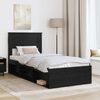 vidaXL Bed Frame with Headboard Black 90 x 200 cm Solid Pine Wood