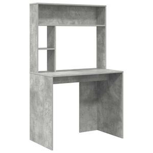 vidaXL Desk with Shelf Concrete Grey 91 x 50 x 149 cm Engineered Wood