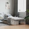 vidaXL Metal Bed Frame without Mattress with Footboard White 90x190cm