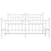 vidaXL Metal Bed Frame without Mattress with Footboard White 180x200cm